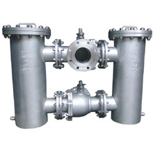 Flanged 3 Way- Ball Valve Conected Duplex Bucket/Basket Strainer (GB41H)